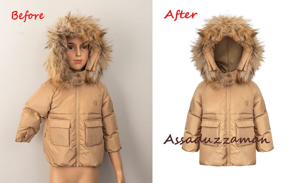 Professional ghost mannequin and neck joint editing for jackets and apparel. Get natural, clean product photos for your online store.