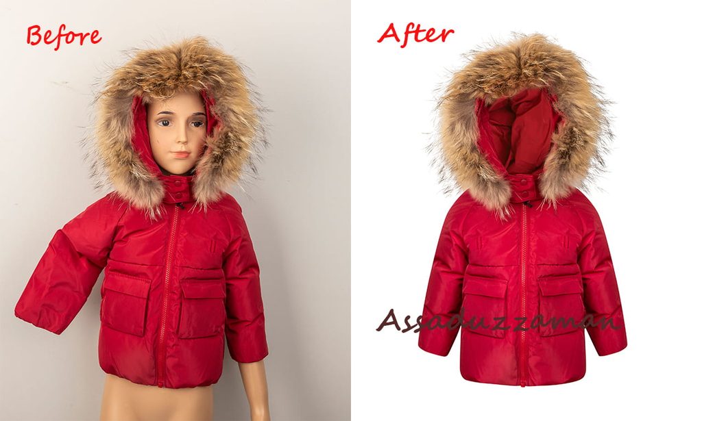 Professional ghost mannequin and neck joint editing for jackets and apparel. Get natural, clean product photos for your online store.